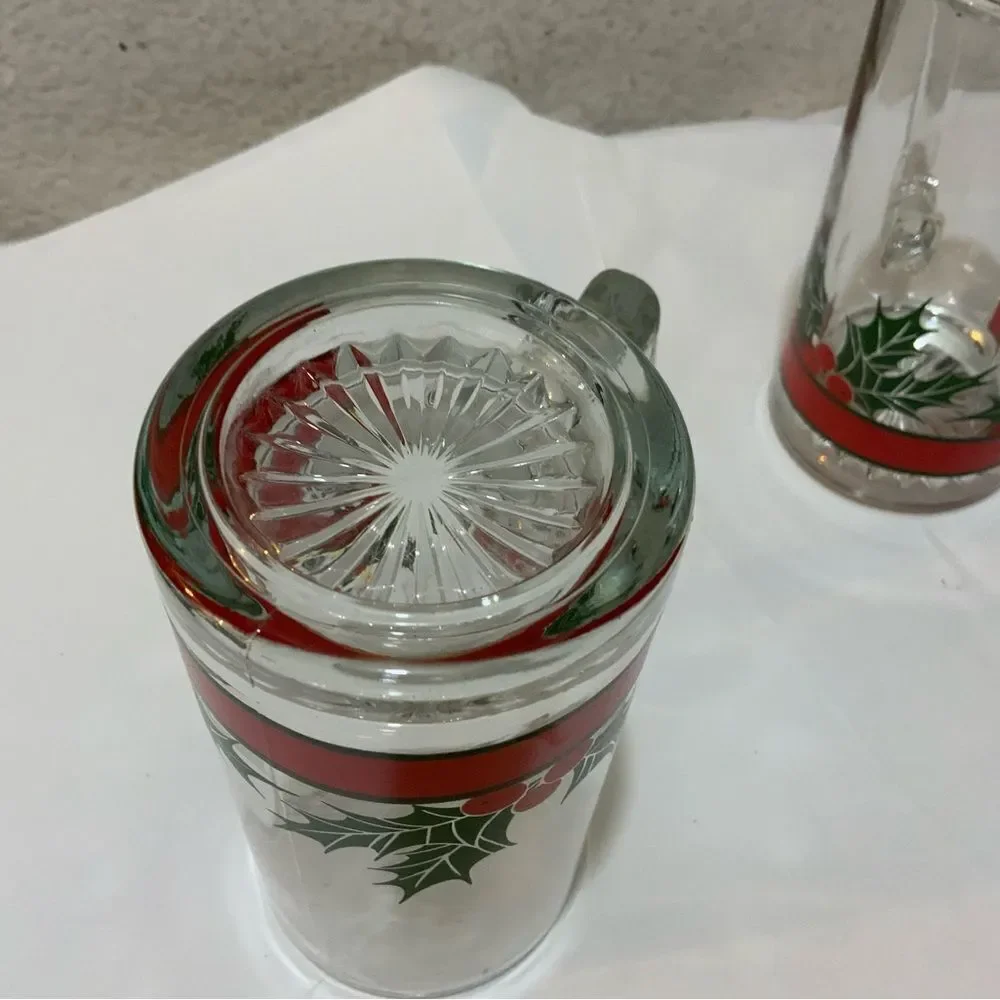 2 Holly Berry Beer Mug Stein 5.5